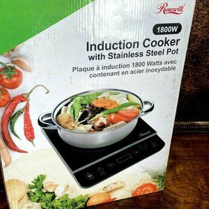 NEW Induction Cooker Cooktop 1800 Watt Rosewell w 10" SST Pot New in Box